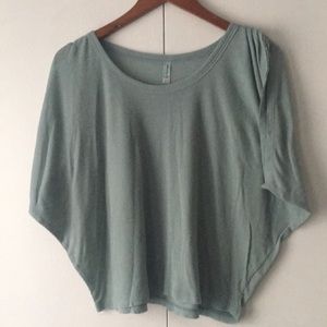 Free People blue ribbed shirt